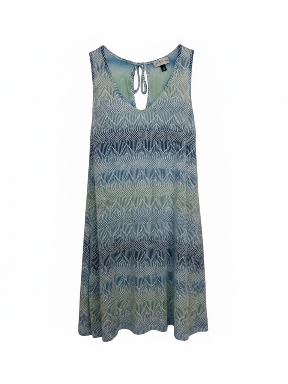 Sleeveless Blue Gradient Swim Coverup - Lightweight Beach Dress